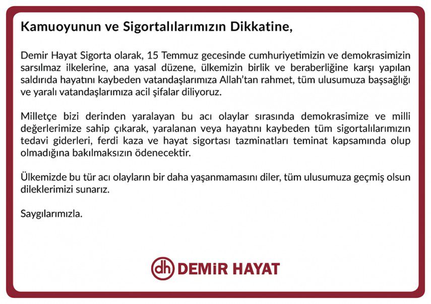 15 Temmuz Duyurusu